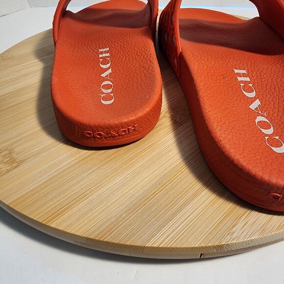COACH Udele Signature Rubber Slides Fiery Red, Sz 10 B With Box Limited Edition - Picture 11 of 16